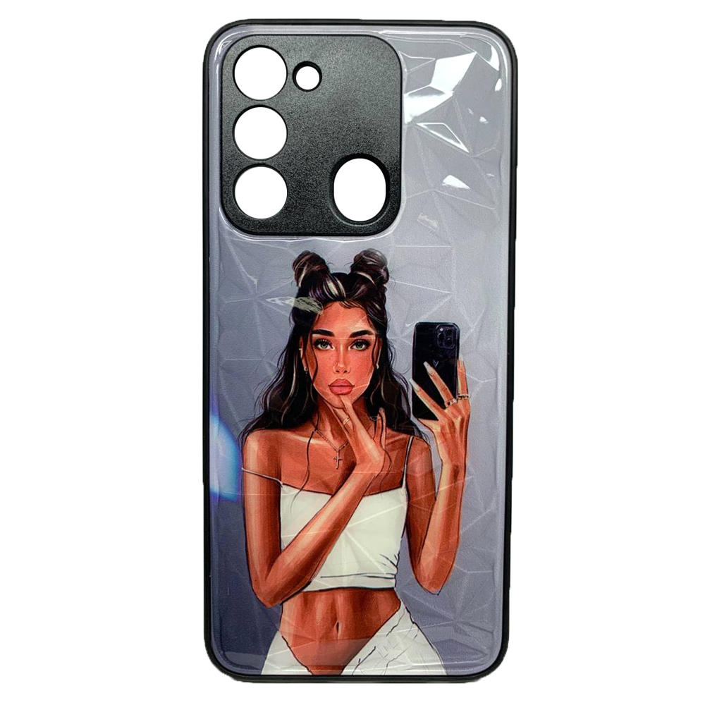 Накладка Prisma Ladies для Tecno Spark 8C/Go 2022 Black in White-0